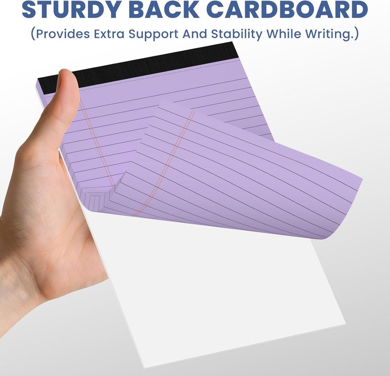 Ciphyfee 10pcs Small Note Pads, Color Notepads 5x8 College Ruled Notebook, Writing Pads 5 x 8, Legal Pads, Memo Pad Paper Perforate Narrow Ruled Notebooks for Work, School, Office,30 Sheets/Pack - Image 5